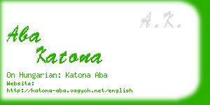 aba katona business card